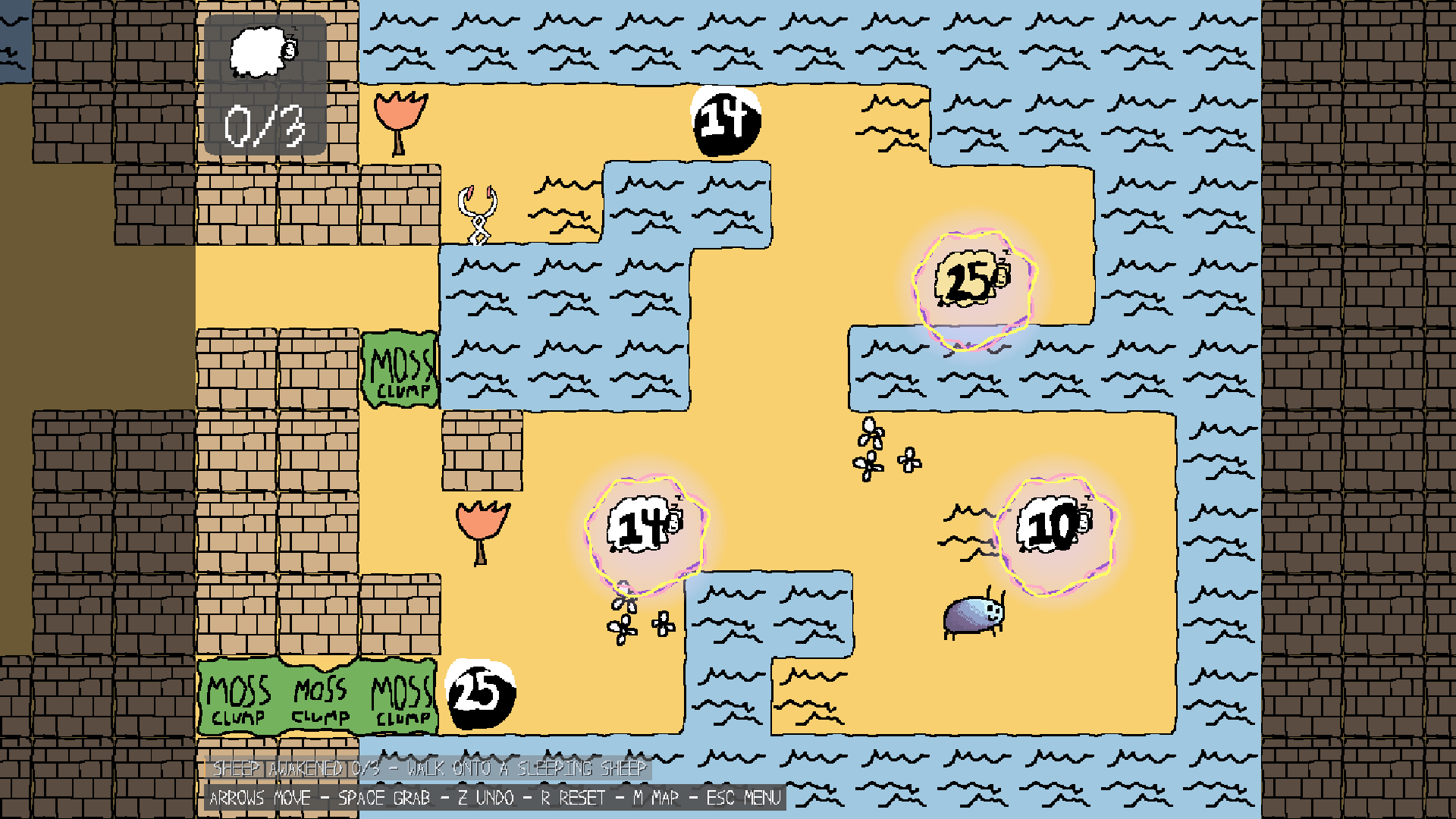 Carrot Count Sheep: the hub overworld